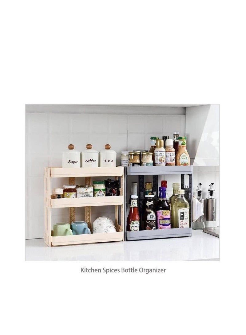 OM Multi-Tier Turbo Organizer - For Bathroom or Kitchen (Grey, 4 Tiers) - Image 2