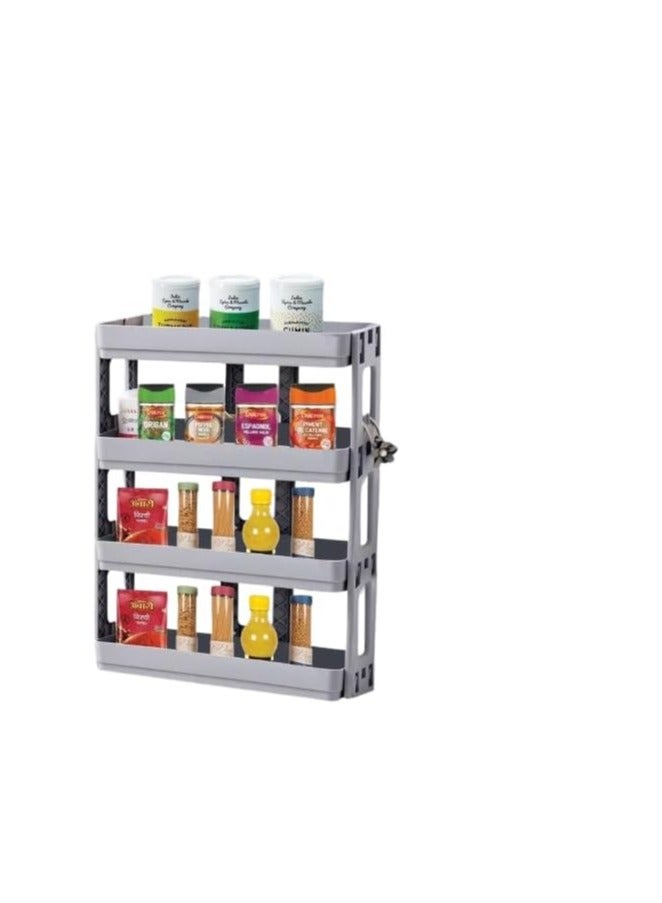 OM Multi-Tier Turbo Organizer - For Bathroom or Kitchen (Grey, 4 Tiers) - Image 3