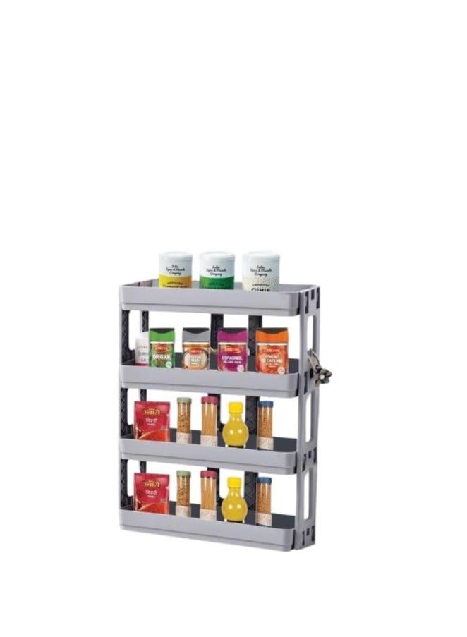 OM Multi-Tier Turbo Organizer - For Bathroom or Kitchen (Grey, 4 Tiers) - Image 4