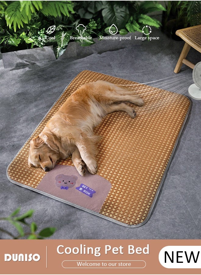 DUNISO Pet Cooling Bed, Washable Cooling Pets, Dog Cooling Mat with Breathable and Comfortable Oxford, Summer Pet Ice Pad Bed with Fast Moisture Wicking, Pet Cooling Mats for Small Cats Dogs, 60x50cm  - Image 1