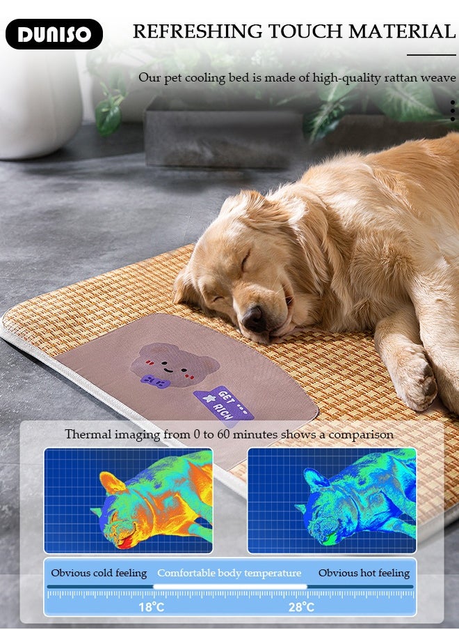 DUNISO Pet Cooling Bed, Washable Cooling Pets, Dog Cooling Mat with Breathable and Comfortable Oxford, Summer Pet Ice Pad Bed with Fast Moisture Wicking, Pet Cooling Mats for Small Cats Dogs, 60x50cm  - Image 4