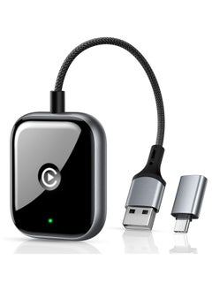 Wireless Carplay Adapter & Android Auto Wireless Adapter, 2 in 1 Plug and Play Car Play for OEM Wired Compatible with iPhone iOS 12+/Android 11+, Stable Control & No Delay (C1)