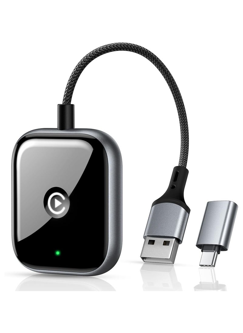 Generic - Wireless Carplay Adapter & Android Auto Wireless Adapter, 2 in 1 Plug and Play Car Play for OEM Wired Compatible with iPhone iOS 12+/Android 11+, Stable Control & No Delay (C1) - Image 1