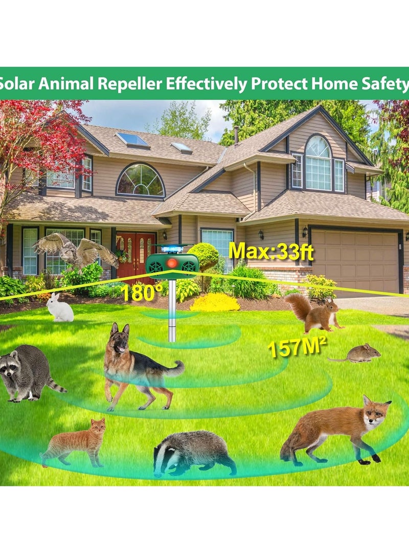 سيوسي Ultrasonic Solar Powered Animal Repeller Animal Deterrent Solar Dog Chaser Pest Animal Repellent Waterproof Outdoor Animal Repeller Protect Farm Garden Yard Repellent for Dog Cat Bird - Image 4