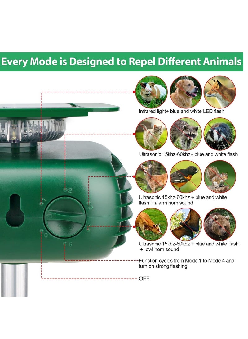 سيوسي Ultrasonic Solar Powered Animal Repeller Animal Deterrent Solar Dog Chaser Pest Animal Repellent Waterproof Outdoor Animal Repeller Protect Farm Garden Yard Repellent for Dog Cat Bird - Image 5