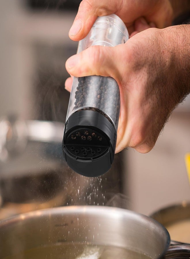 Zhehao 24 Pieces Plastic Spice Containers Plastic Spice Bottles Clear Reusable Large Empty Seasoning Jars with Shaker Lids for Kitchen Storage Seasoning Powder Herbs(21 oz,Cylinder,Clear and Black) - Image 4