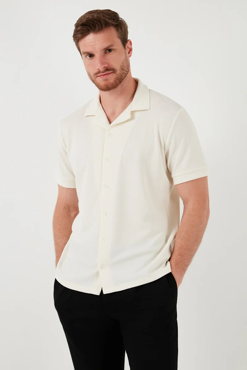 Buratti Cotton Regular Fit Open Collar Short Sleeve Shirt Men's Shirt 5902763
