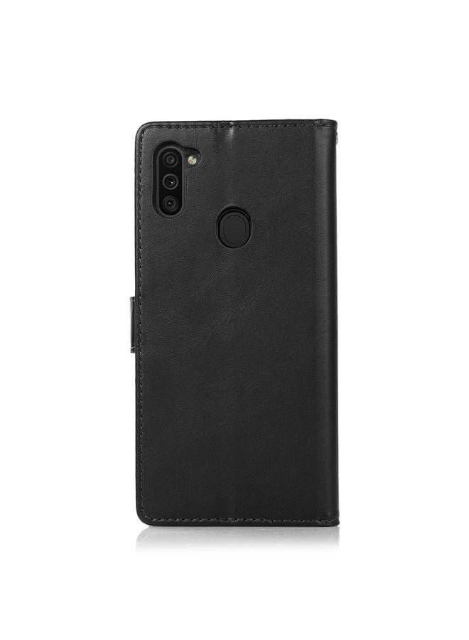 اس-توب جراب لهاتف Samsung Galaxy A11 / M11 Calf Texture 2 في 1 غطاء خلفي مغناطيسي قابل للفصل مع جراب جلدي أفقي قابل للطي مع حامل وفتحات للبطاقات ومحفظة وإطار للصور - Image 3