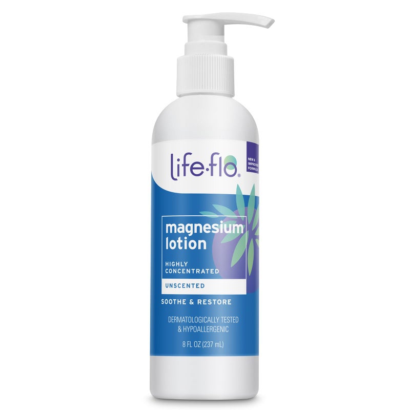 LIFE-FLO Magnesium Lotion - Highly Concentrated Magnesium Lotion for Kids and Adults - Soothes Muscles and Joints When Massaged into Skin - Hypoallergenic - 8oz - Image 1