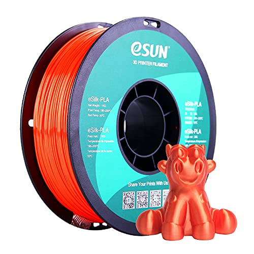 eSUN Silk PLA 3D Printer Filament, Dimensional Accuracy +/- 0.03 mm, 1 kg Spool, 1.75 mm, Jacinth - Image 1