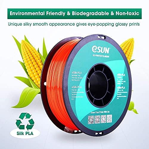 eSUN Silk PLA 3D Printer Filament, Dimensional Accuracy +/- 0.03 mm, 1 kg Spool, 1.75 mm, Jacinth - Image 5