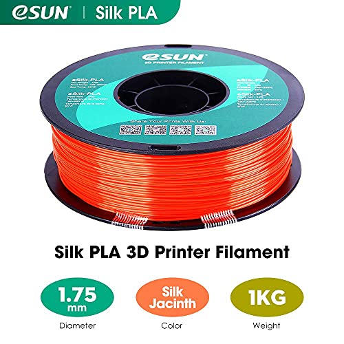 eSUN Silk PLA 3D Printer Filament, Dimensional Accuracy +/- 0.03 mm, 1 kg Spool, 1.75 mm, Jacinth - Image 2