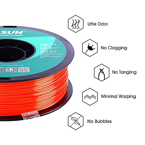 eSUN Silk PLA 3D Printer Filament, Dimensional Accuracy +/- 0.03 mm, 1 kg Spool, 1.75 mm, Jacinth - Image 4