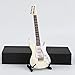 Dselvgvu Wooden Miniature Electric Guitar with Stand and Case Mini Musical Instrument Electric Guitar Replica Collectible Figurines Model Home Decoration Display Ornament White 709x227x054 - Image 2