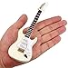 Dselvgvu Wooden Miniature Electric Guitar with Stand and Case Mini Musical Instrument Electric Guitar Replica Collectible Figurines Model Home Decoration Display Ornament White 709x227x054 - Image 4