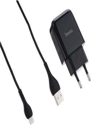 Hoco n2 - vigour single port charger and cable (2.0a - 1m) - lightning for apple iphone airpods - black, USB - pzsku/ZB069C0DAC48375E788EEZ/45/_/1742338114/4e838c8b-e15d-4651-a72b-39acc63baf7b