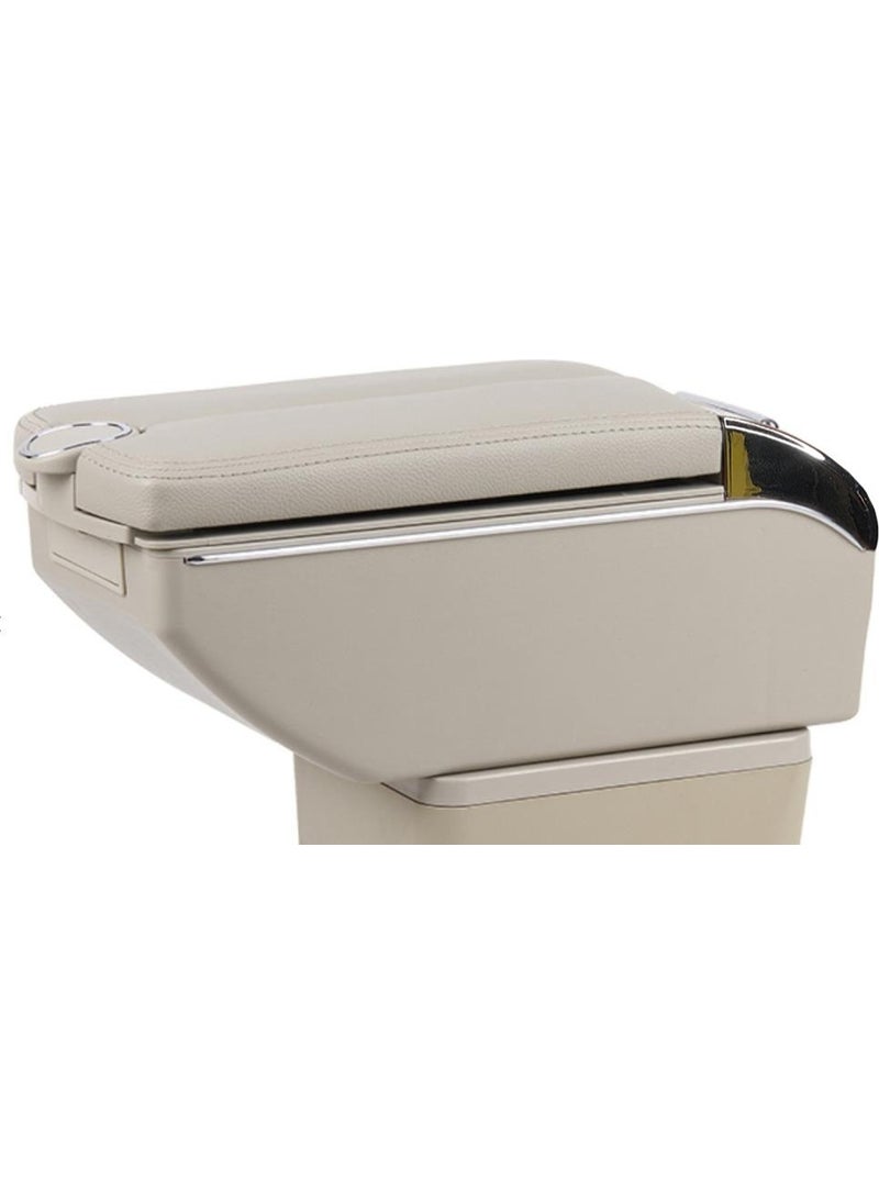 Techmaster 6 USB Suitable for All Vehicles Armrest Double Opening Beige 