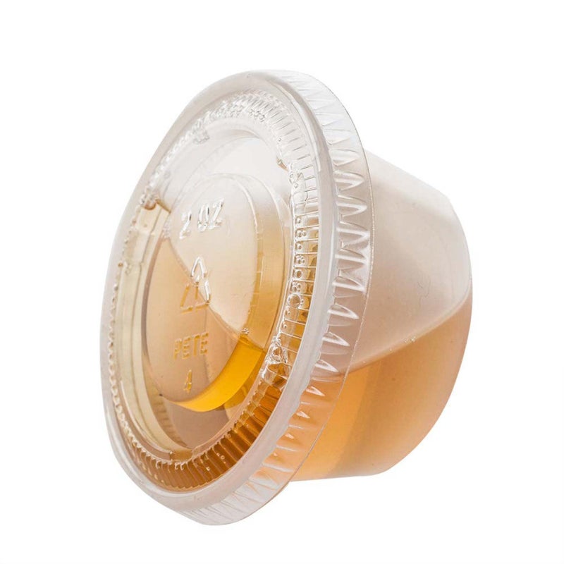 TashiBox 200 Sets  2 Ounce Disposable Plastic Jello Shot Cups with Lids Souffle Portion Container