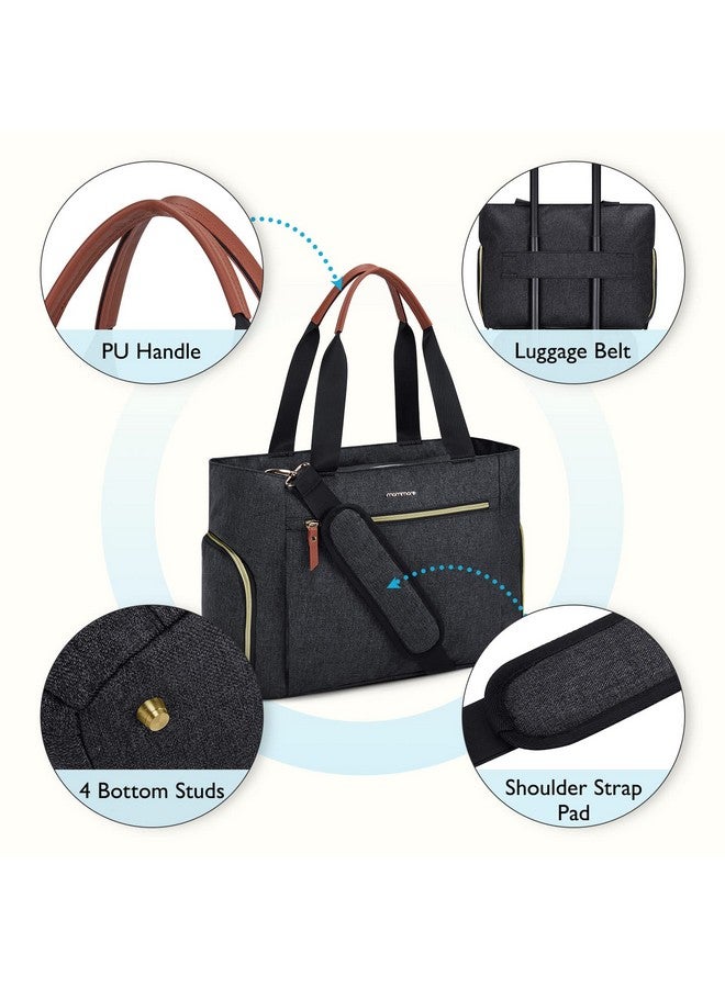 MOMMORE mommore Breast Pump Bag Diaper Tote Bag with 15 Inch Laptop Sleeve Fit Most Breast Pumps like Medela, Spectra S1,S2, Evenflo (Drak Grey)  - Image 5