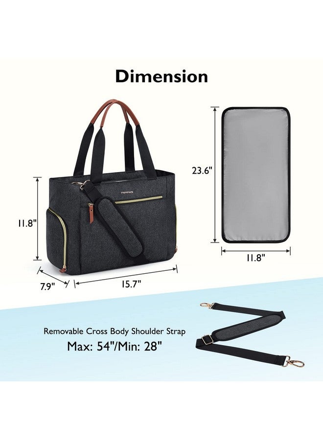 MOMMORE mommore Breast Pump Bag Diaper Tote Bag with 15 Inch Laptop Sleeve Fit Most Breast Pumps like Medela, Spectra S1,S2, Evenflo (Drak Grey)  - Image 4