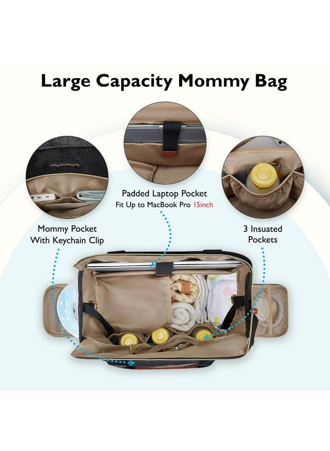 MOMMORE mommore Breast Pump Bag Diaper Tote Bag with 15 Inch Laptop Sleeve Fit Most Breast Pumps like Medela, Spectra S1,S2, Evenflo (Drak Grey)  - Image 2