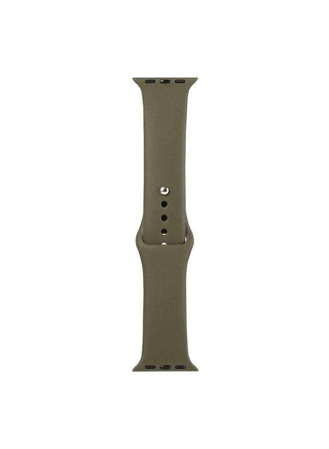 Replacement Strap For Apple Watch Series 9&8&7 41mm / SE 3&SE 2&6&SE&5&4 40mm / 3&2&1 38mm Silicone Watch Band, Short Section female Army Green 