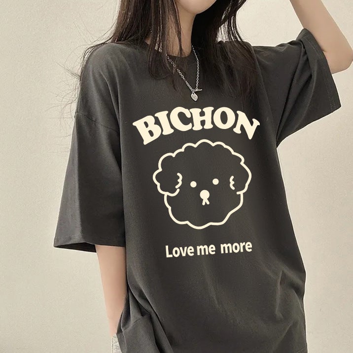 Factory Short Sleeve T-Shirt Women'S Mm Letter Printing Plus Fat Extra Large Size Korean Tide Version Japan Southeast Asia Pure Cotton - Image 2