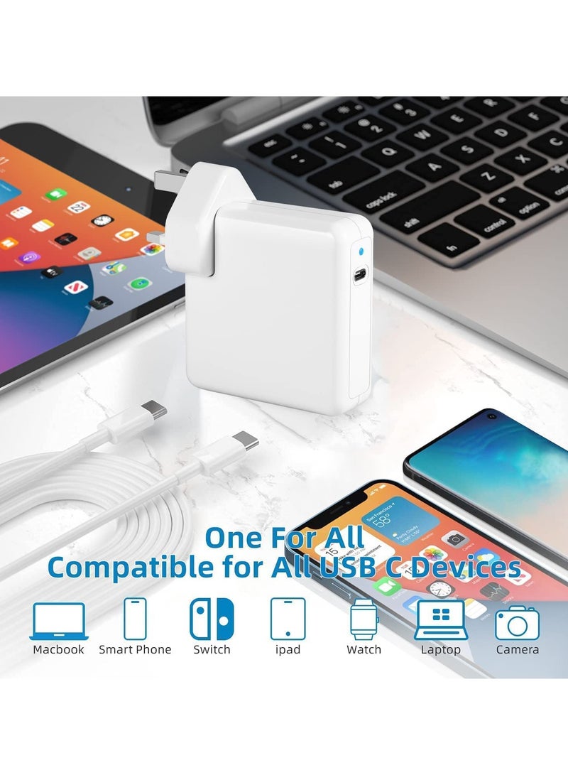 ماك بوك برو شاحن 87W USB - C محول الطاقة ، متوافقة مع 13 / 14 / 15 بوصة بعد عام 2016 ، ماك بوك اير بعد عام 2018 ، بما في ذلك خط شحن ( 6.6 قدم / 2 متر ) - Image 4