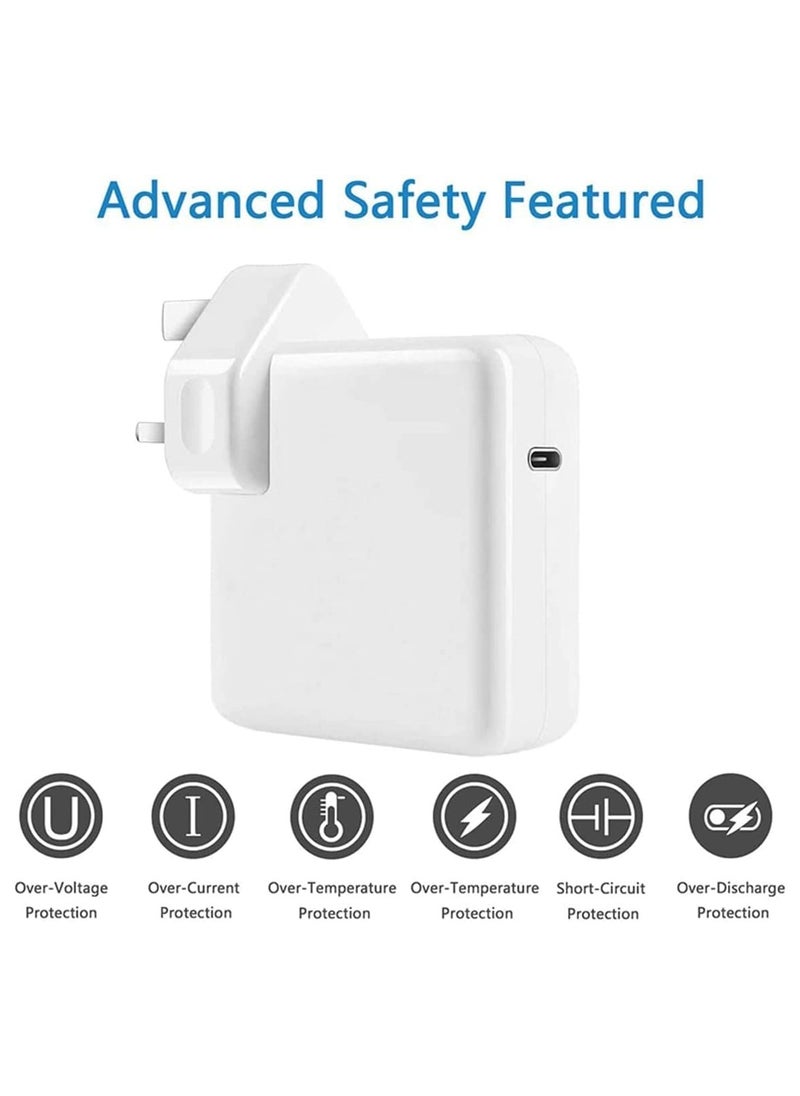 Generic - Mac Book Pro Charger 87W USB-C Power Adapter Compatible with 13/14/15 Inch After 2016 for Mac Book Air After 2018 Include Charge Cable (6.6ft/2m) - Image 1