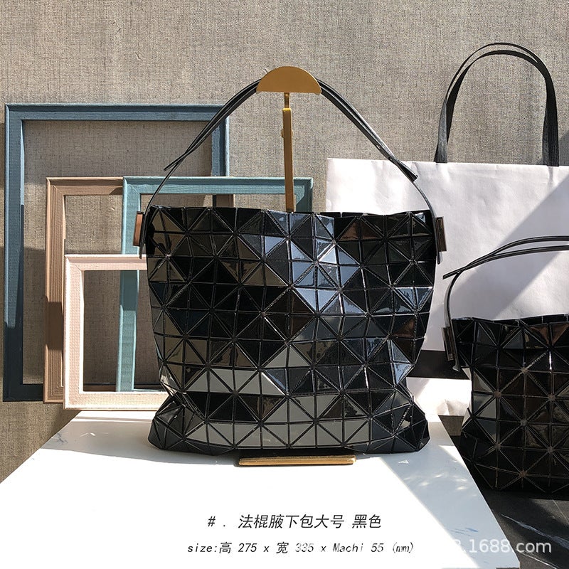 Baguette Underarm Bag Casual And Versatile Commuting Bag Geometric Diamond Large Capacity Women'S Shoulder Handbag
