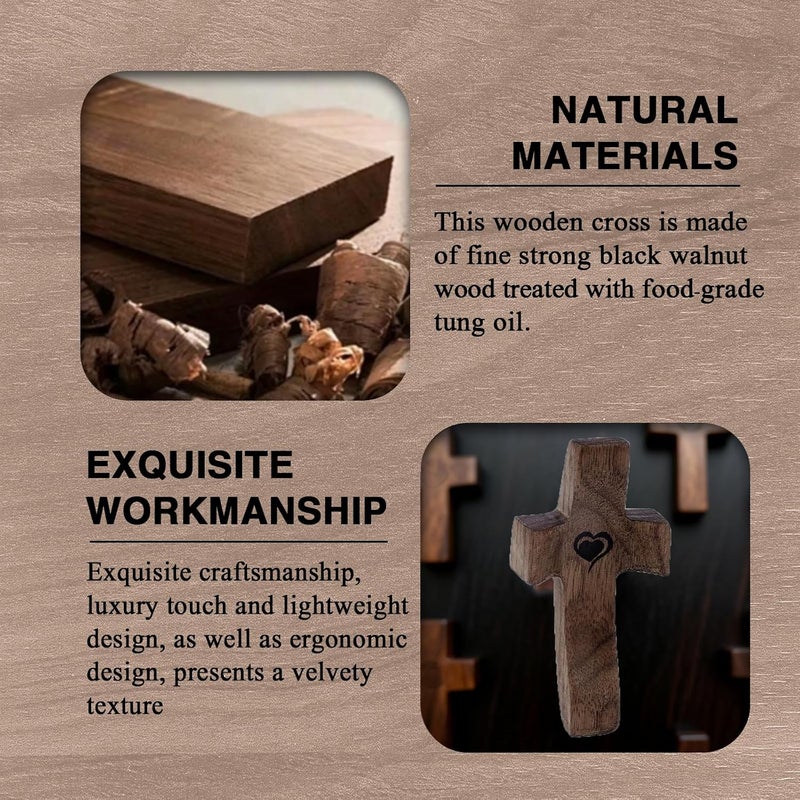 REATIFUL Wooden Cross Fidget,Cross My Heart,Small Wooden Crosses for Pocket Prayers,Wooden Cross for Religious Gifts for Children and Adults (6PCS-B) - Image 4