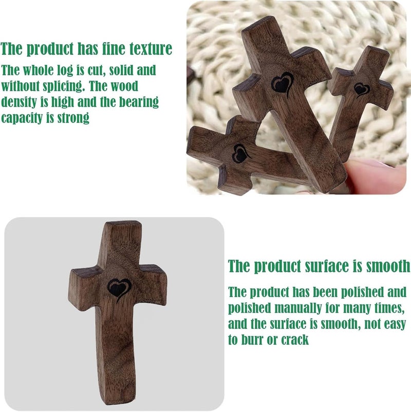 REATIFUL Wooden Cross Fidget,Cross My Heart,Small Wooden Crosses for Pocket Prayers,Wooden Cross for Religious Gifts for Children and Adults (6PCS-B) - Image 5