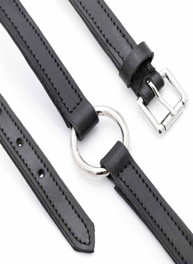 Jeffers Pet Soft Padded Black Leather Dog Collars with O-Ring & Metal Hardware, 5/8"x14" - Genuine Drum Dyed Cowhide, Adjustable Leather Collar for Dogs for Walking, Training, & Outdoor Use - Image 3