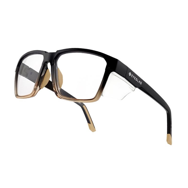 EYEGLAD VETRA Z87 Certified Safety Glasses UV400 Side Shield AntiOil Coating Stylish Eyewear Ink Clear - Image 2