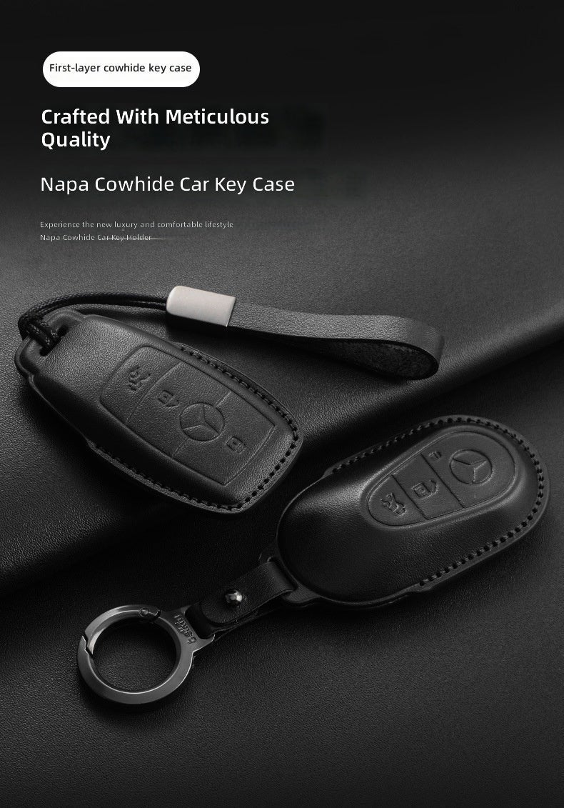 Genuine Leather Key Case for Mercedes-Benz E300L, C260L, A200L, GLC/GLB220, GLE350, Vito, and CLA - Image 3