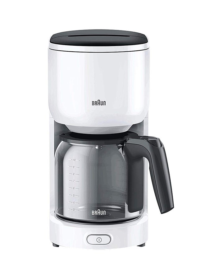 BRAUN Coffee Maker, 10 Cups, Anti Drip System, Opti-Brew System, Water Level Indicator, Dishwasher Safe, 40 Minutes Auto Shut Off, BPA Free 1000 W KF3100 White - Image 1