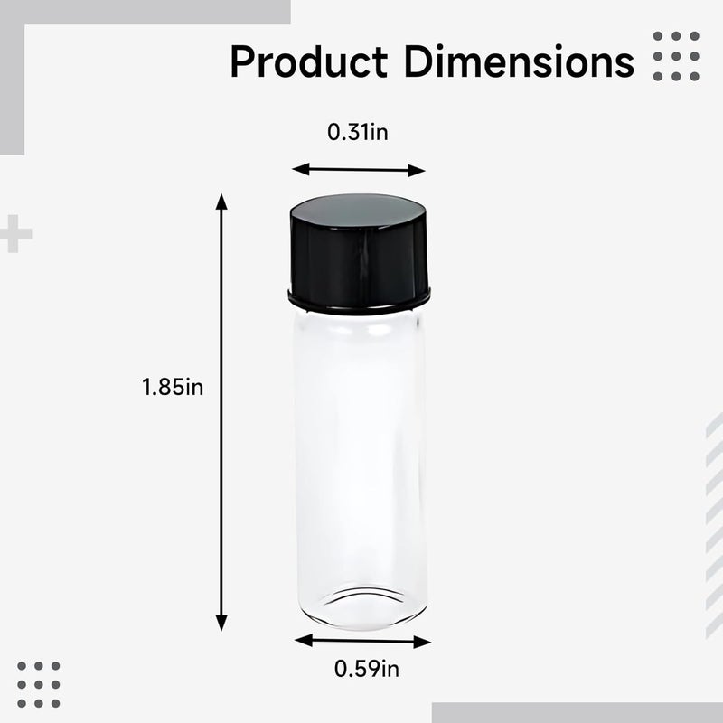 100 Pcs 4Ml Glass Vials, Clear Borosilicate Sample Bottles With Screw Caps, 1.9 X 0.6 In, Small Vials Perfect For Liquids, Oils, And Powders - Image 2