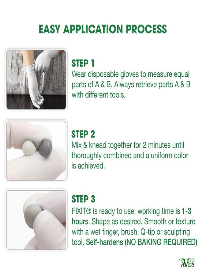 Aves Fixit Sculpt - 2 Part Air Hardening Epoxy Modeling & Repair Compound (A & B) - 3 lbs, Durable Self Dry Clay for Sculpting, Repairs, Waterproof, Adhesive & Easy to Use - Canvas (Sand Like Color) - Image 3