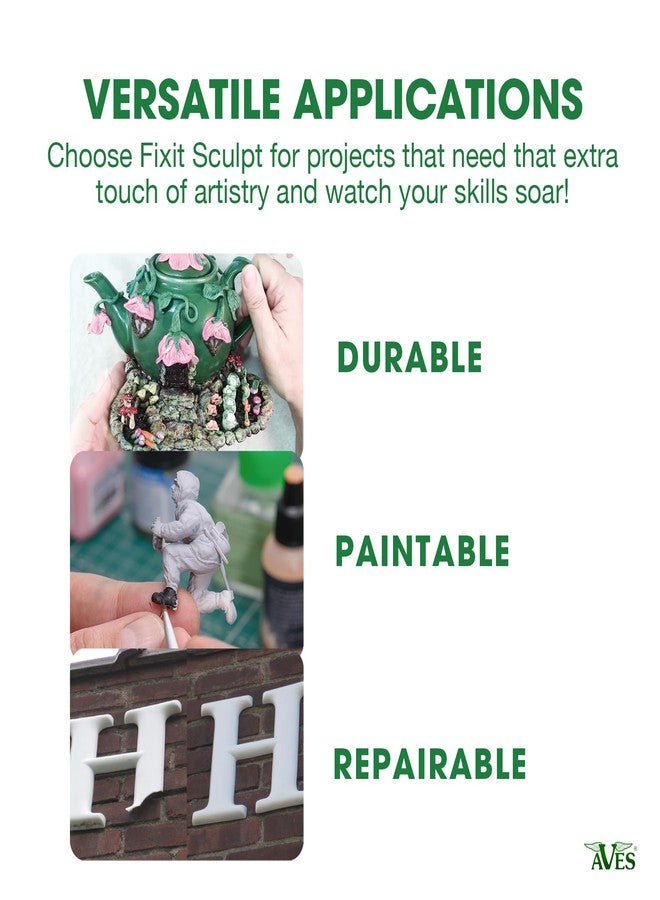 Aves Fixit Sculpt - 2 Part Air Hardening Epoxy Modeling & Repair Compound (A & B) - 3 lbs, Durable Self Dry Clay for Sculpting, Repairs, Waterproof, Adhesive & Easy to Use - Canvas (Sand Like Color) - Image 5