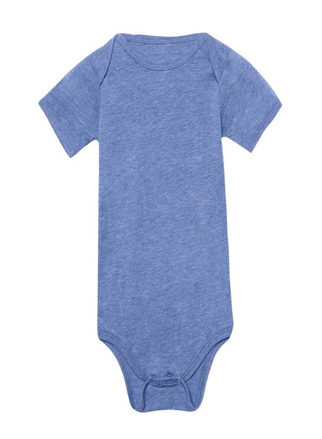 BELLA+CANVAS Bella + Canvas Unisex Baby Triblend Short Sleeve Onesie (12-18 Months) (Blue Triblend) - Image 1