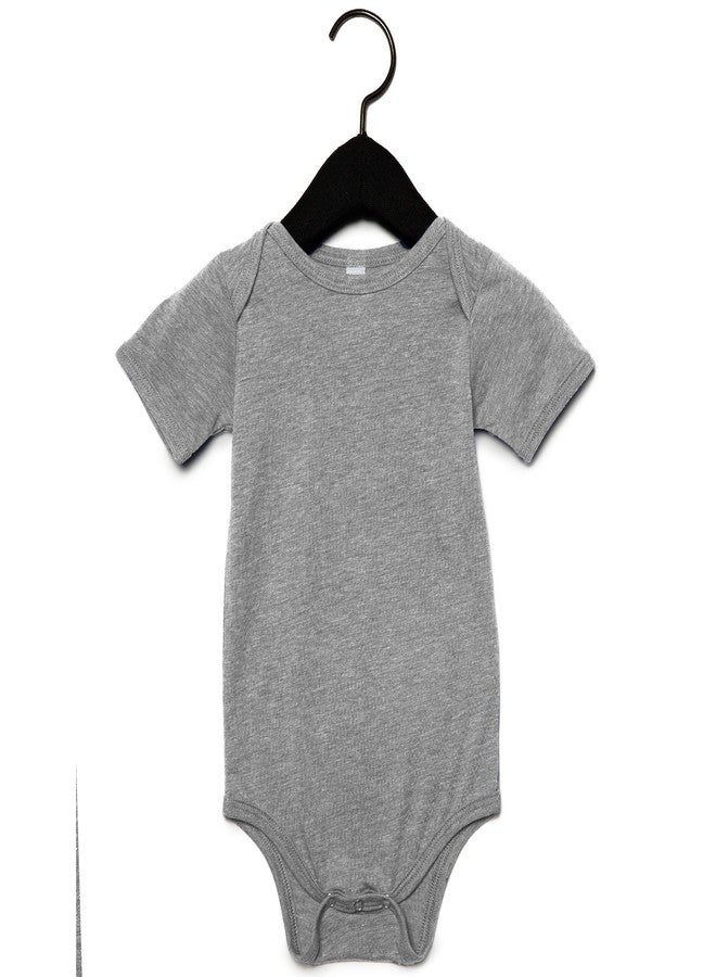 BELLA+CANVAS Bella + Canvas Unisex Baby Triblend Short Sleeve Onesie (12-18 Months) (Blue Triblend) - Image 4