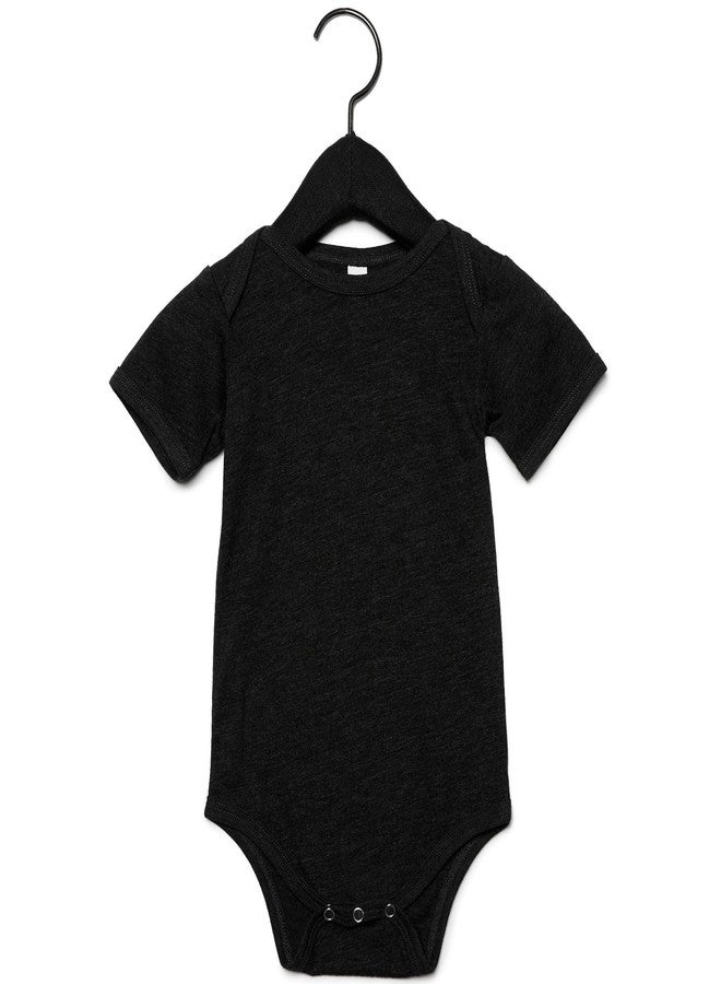 BELLA+CANVAS Bella + Canvas Unisex Baby Triblend Short Sleeve Onesie (12-18 Months) (Blue Triblend) - Image 3