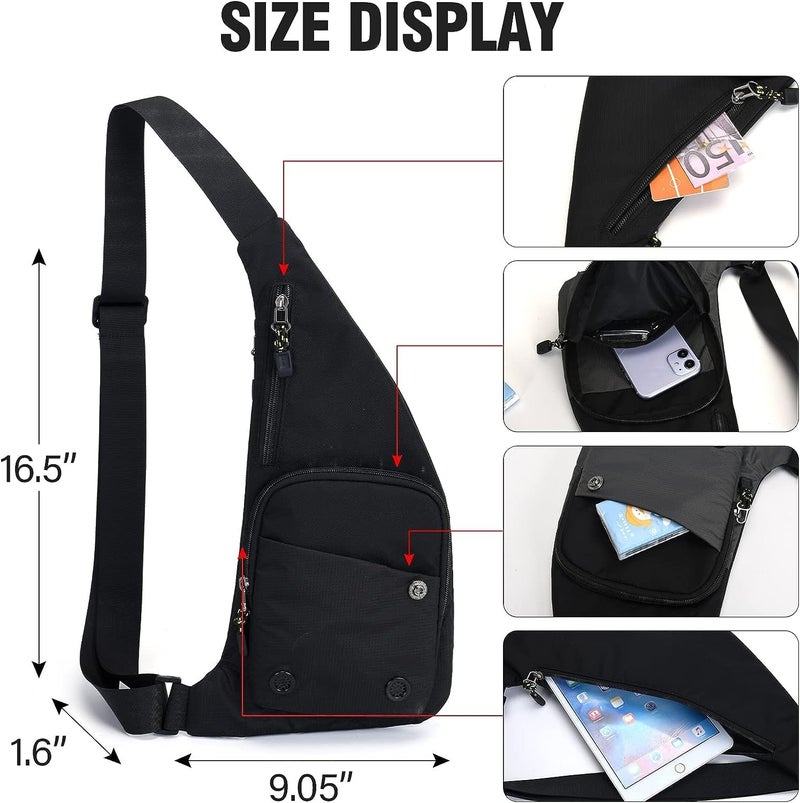 Peicees Small Sling Bag For Men Waterproof Crossbody Bag Man Purse Slim Chest Backpack Shoulder Bag For Travel Hiking - Image 3