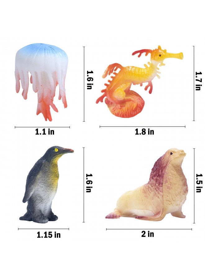 Kimicare Ocean Sea Animals Figures, 60 Pack Mini Plastic Deep Underwater Life Creatures Set, STEM Educational Shower Bath Toys Gift for Baby Toddler Cupcake Toppers Party Supplies with Turtle Octopus Shark - Image 4