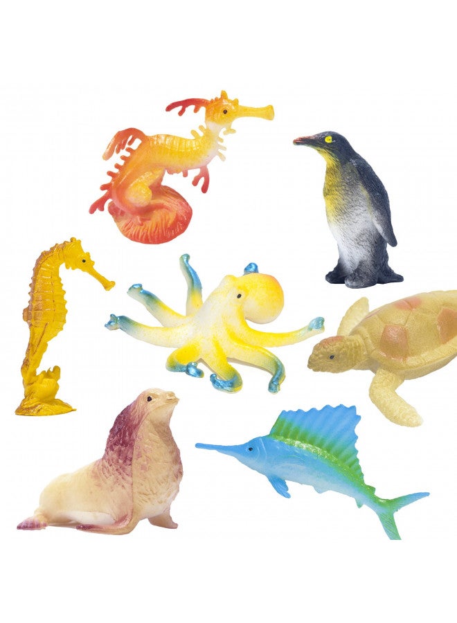 Kimicare Ocean Sea Animals Figures, 60 Pack Mini Plastic Deep Underwater Life Creatures Set, STEM Educational Shower Bath Toys Gift for Baby Toddler Cupcake Toppers Party Supplies with Turtle Octopus Shark - Image 3