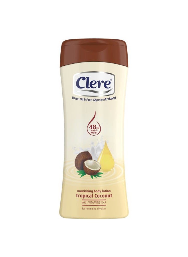 CLERE Hand and Body Lotion, Nourishing Tropical Coconut With Glycerine and Vitamin E & A 400 ml (Pack of 1) - Image 1