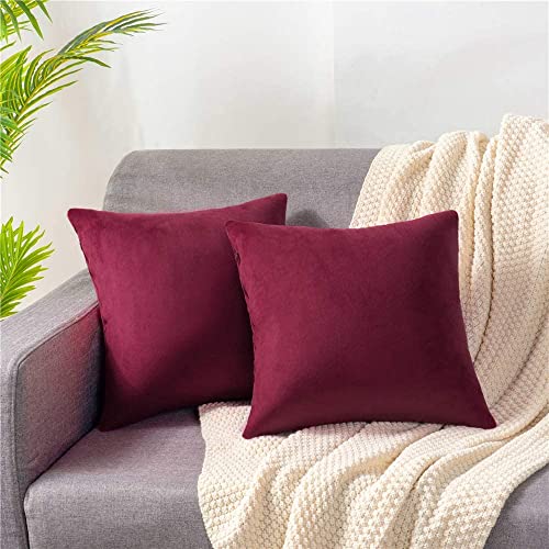 ATOOTFUSION Fusion Microfiber Satin Striped Square Small Cushion Filler, (12x12) Inches, Pack of 2 (Maroon) - Image 2