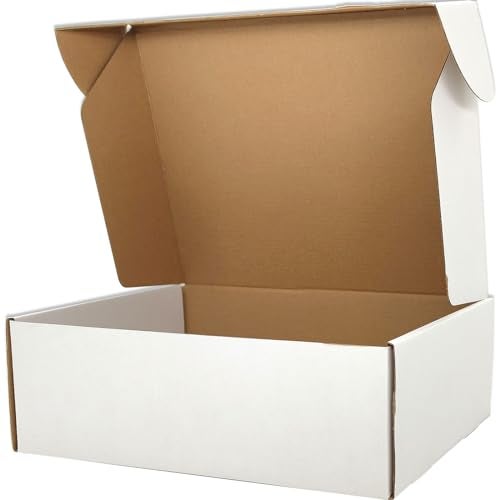 Lmuze White Shipping Boxes for Small Business Pack of 20-12x9x4 inches Cardboard Corrugated Mailer Boxes for Shipping Packaging Craft Gifts Giving Products - Image 1