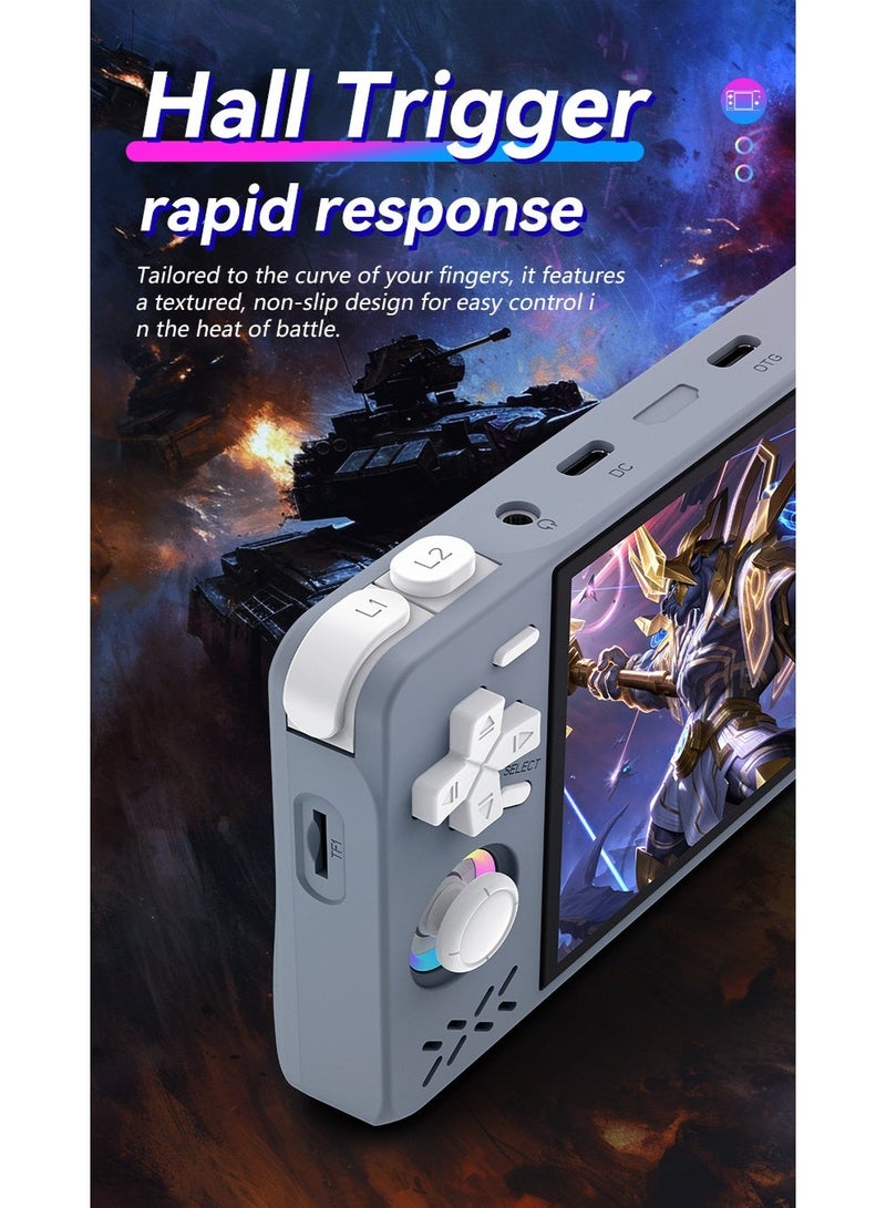 Western Mountains RF40H handheld game console, 4.0-inch retro game console, pre-installed with 20,000 classic games, open-source Linux system, supports WiFi online gaming, portable pocket handheld video game console (gray) - Image 3