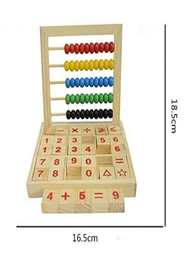 Little Mind Wooden Abacus Math Learning Toy for Kids - Study Blocks with Numbers & Beads, Counting Frame for Early Mathematics, Montessori Educational Toy for Toddlers 3+ - Image 2